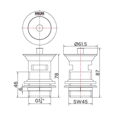 PULL-OUT BASIN WASTE PLUG KARAT FAUCET KA-02-234-50 [EXCLUSIVE FROM HOMEPRO THAILAND]