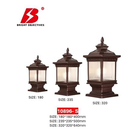 PRE-ORDER BRIGHT OBJECTIVES GATE LAMP 10896/S 320MM E27 DARK BROWN