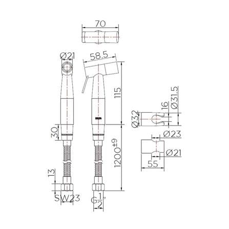 RINSING SPRAY HEAD KARAT FAUCET KA-04-361-63 STAINLESS STEEL [EXCLUSIVE FROM HOMEPRO THAILAND]