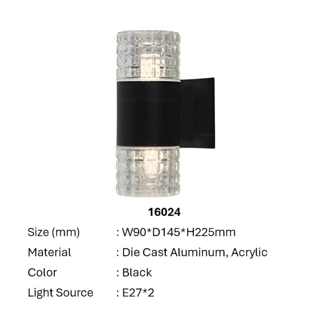 BRIGHT OBJECTIVES WALL OUTDOOR 16024 225MM E27 BLACK