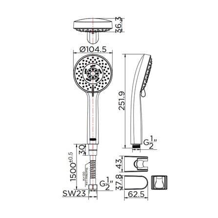 SHOWER HEAD 5 -FUNCTION KARAT FAUCET KS-04-235-63 CHROME [EXCLUSIVE FROM HOMEPRO THAILAND]