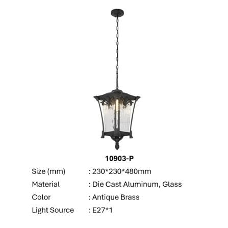 PRE-ORDER BRIGHT OBJECTIVES PENDANT OUTDOOR LAMP 10903/P 480MM E27 BLACK