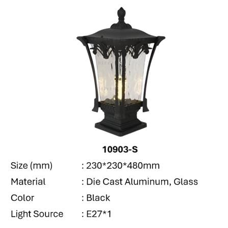PRE-ORDER BRIGHT OBJECTIVES GATE LAMP 10903/S 480MM E27 BLACK