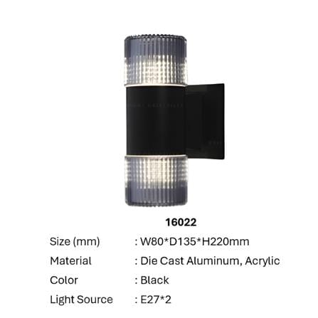 BRIGHT OBJECTIVES WALL OUTDOOR 16022 22CM E27 BLACK