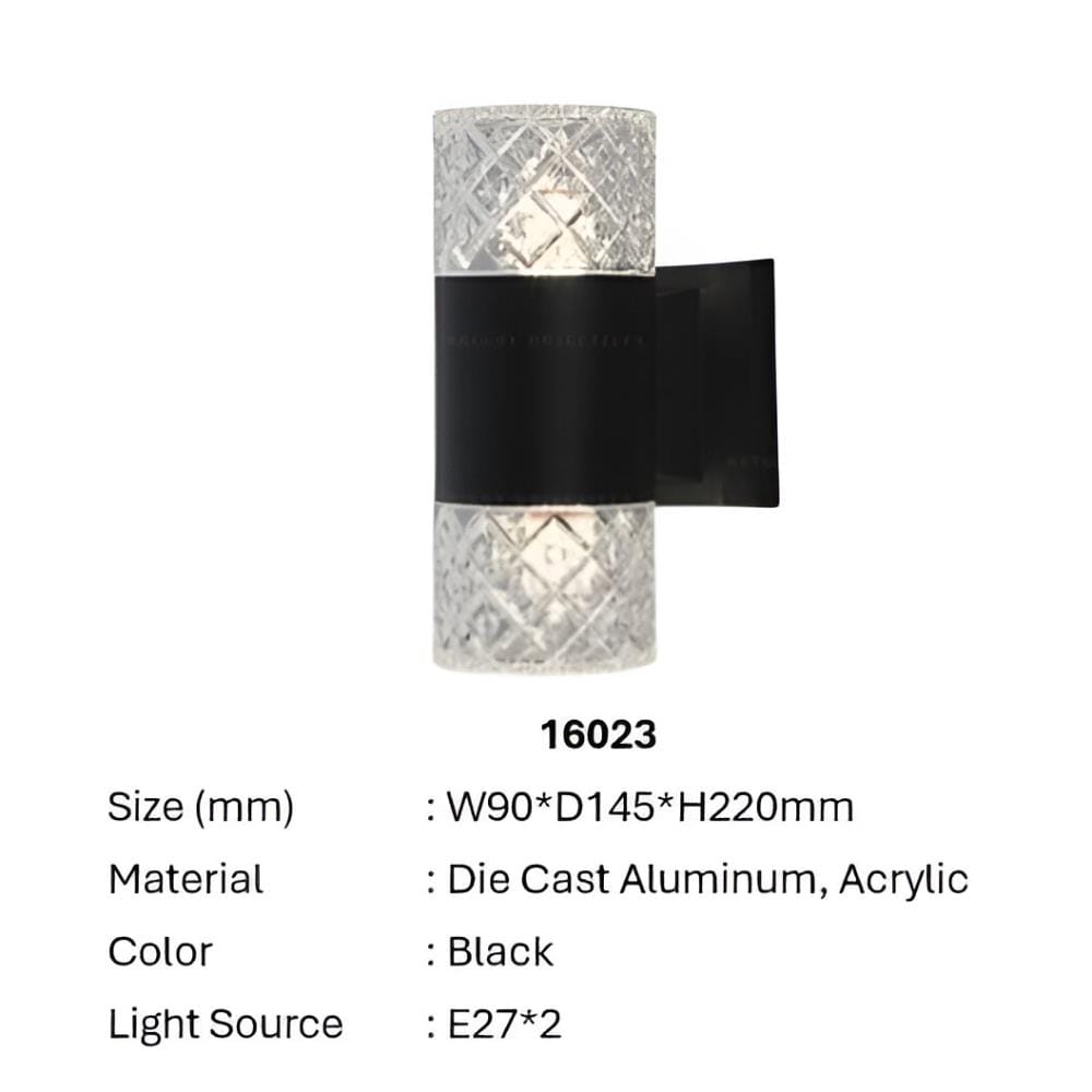 BRIGHT OBJECTIVES WALL OUTDOOR 16023 22CM E27 BLACK