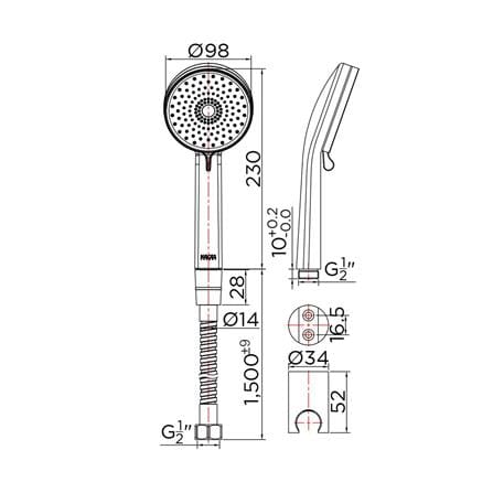 HAND SHOWER SET 3-FUNCTION KARAT FAUCET KS-19-233-50 [EXCLUSIVE FROM HOMEPRO THAILAND]