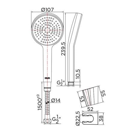 HAND SHOWER SET 1-FUNCTION KARAT FAUCET KS-34-231-50 [EXCLUSIVE FROM HOMEPRO THAILAND]