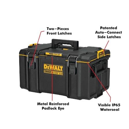 DEWALT 22" TOUGH SYSTEM 2.0 LARGE TOOLBOX (43.45L) (WATER RESISTANT) DWST08300
