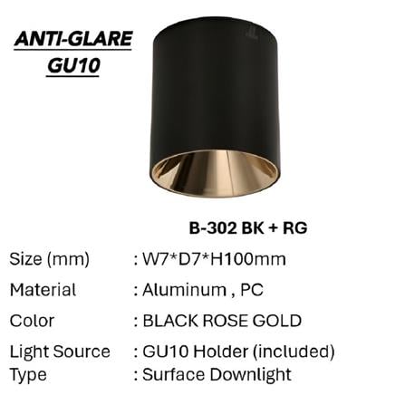 PRE-ORDER BRIGHT OBJECTIVES SURFACE EYEBALL B302 GU10 BLACK ROSE GOLD