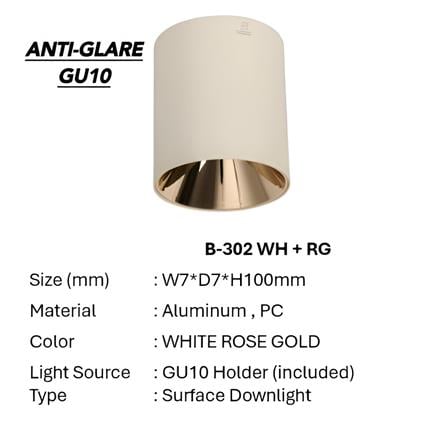 PRE-ORDER BRIGHT OBJECTIVES SURFACE EYEBALL B302 GU10 WHITE ROSE GOLD