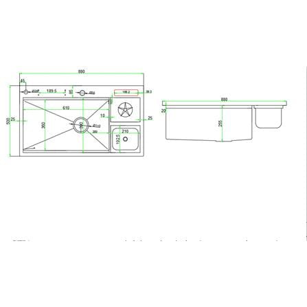 SORENTO BUILT-IN KITCHEN HONEYCOMB MULTIFUNCTIONAL SINK SRTKS8835-BL 88CM 1BOWL BLACK STAINLESS STEEL 304 WITH PULL OUT MIXER TAP