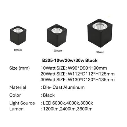 PRE-ORDER BRIGHT OBJECTIVES SURFACE EYEBALL LED B-305-20W 6500K BLACK