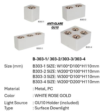 PRE-ORDER BRIGHT OBJECTIVES SURFACE EYEBALL B303-1 GU10 WHITE ROSE GOLD