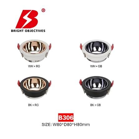 PRE-ORDER BRIGHT OBJECTIVES  EYEBALL B306 GU10 WHITE GLOSS BLACK