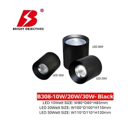 PRE-ORDER BRIGHT OBJECTIVES SURFACE EYEBALL LED B-308-30W 6500K BLACK