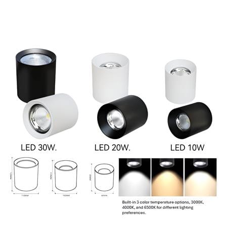 PRE-ORDER BRIGHT OBJECTIVES SURFACE EYEBALL LED B-308-30W 6500K BLACK