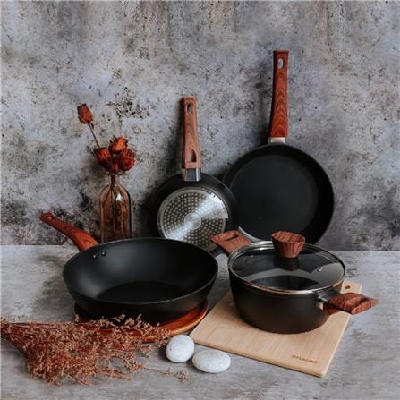 FUKURO KANZEN FORGED NON-STICK WOK PAN 30CM WITH GLASS LID