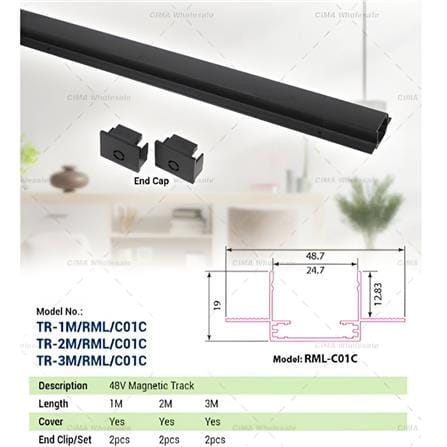 CIELO MAGNETIC TRACK TR-3M/RML/C01C 3METER BLACK