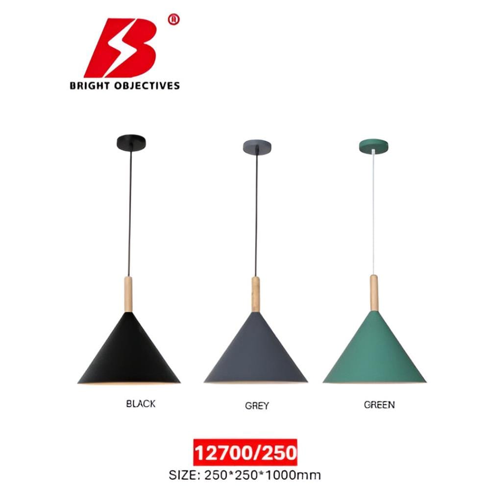 BRIGHT OBJECTIVES PENDANT LAMP 12700/250 E27 GREY