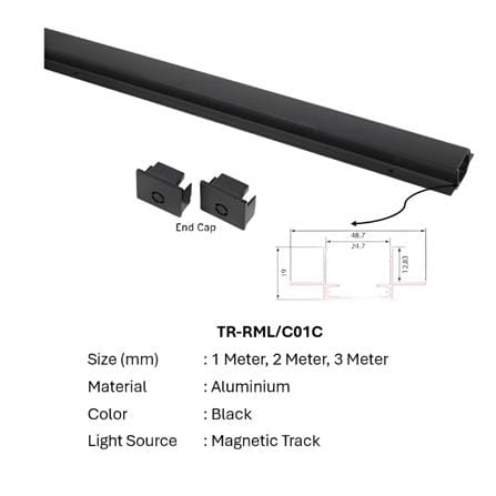CIELO MAGNETIC TRACK TR-1M/RML/C01C 1METER BLACK