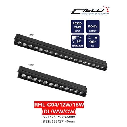 CIELO MAGNETIC TRACK RML-C04/12W/WARM WHITE BLACK