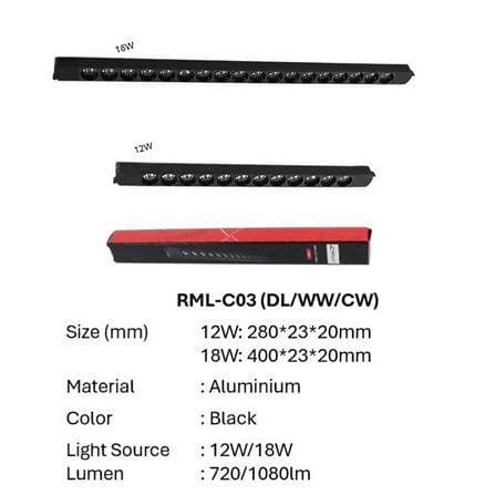 CIELO MAGNETIC TRACK RML-C03/12W/WARM WHITE BLACK