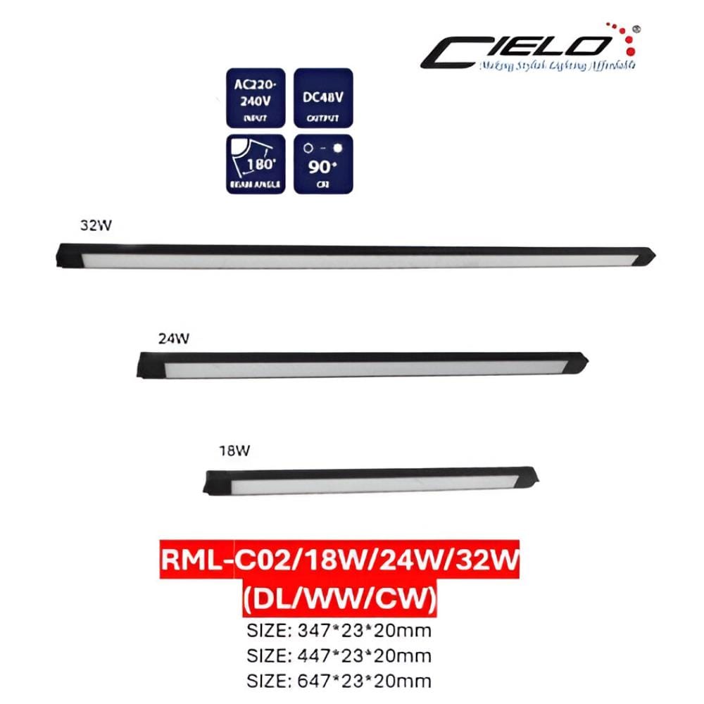 CIELO MAGNETIC TRACK RML-C02/24W/DAYLIGHT BLACK