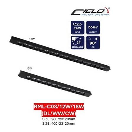 CIELO MAGNETIC TRACK RML-C03/18W/840 COOL WHITE BLACK