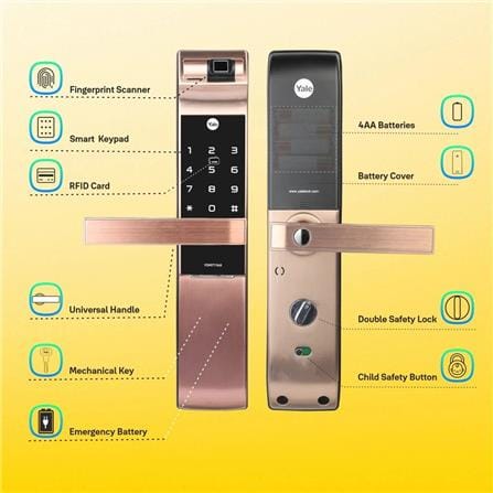 YALE FINGERPRINT MORTISE LOCK YDM7116A MATTE BLACK C/W YALE CONNECT BRIDGE