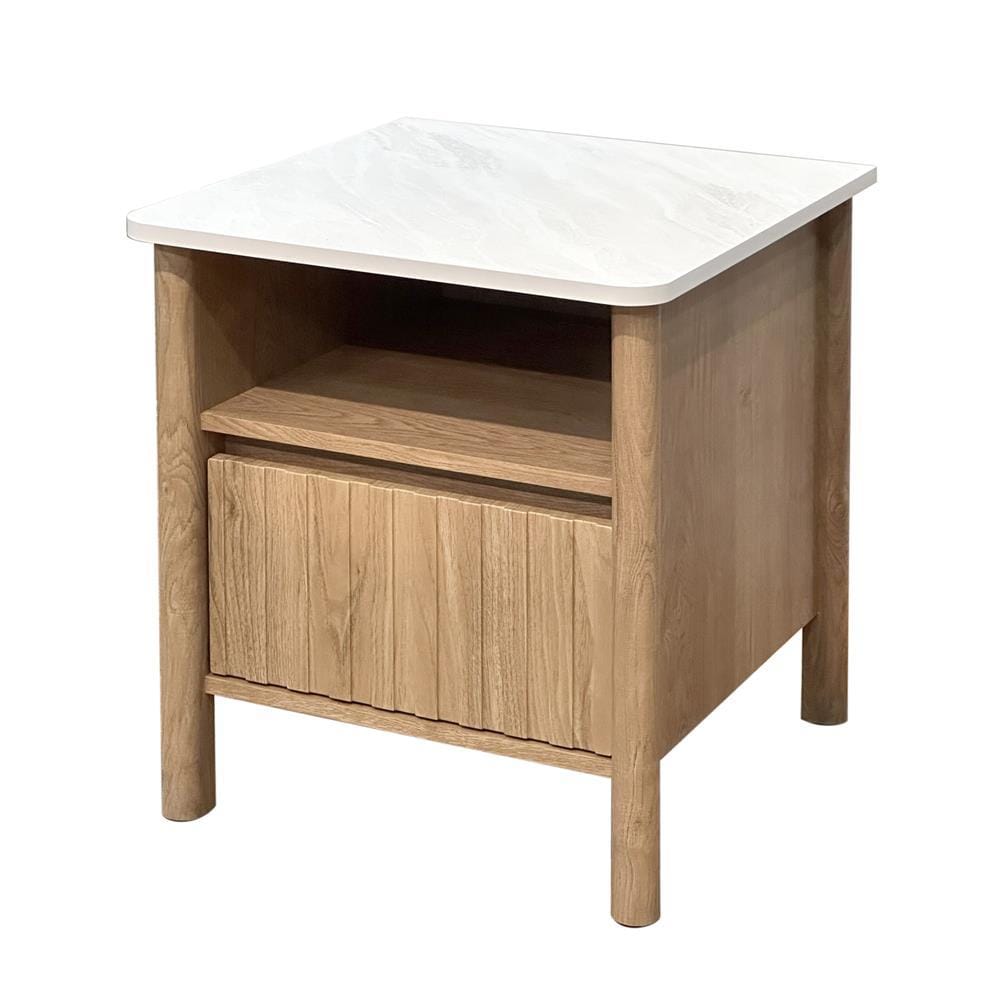 NIGHTSTAND FURDINI TERRA 48CM OAK/MARBLE [EXCLUSIVE FROM HOMEPRO THAILAND]