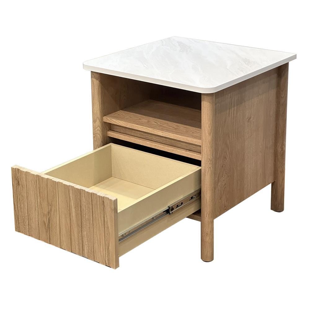 NIGHTSTAND FURDINI TERRA 48CM OAK/MARBLE [EXCLUSIVE FROM HOMEPRO THAILAND]