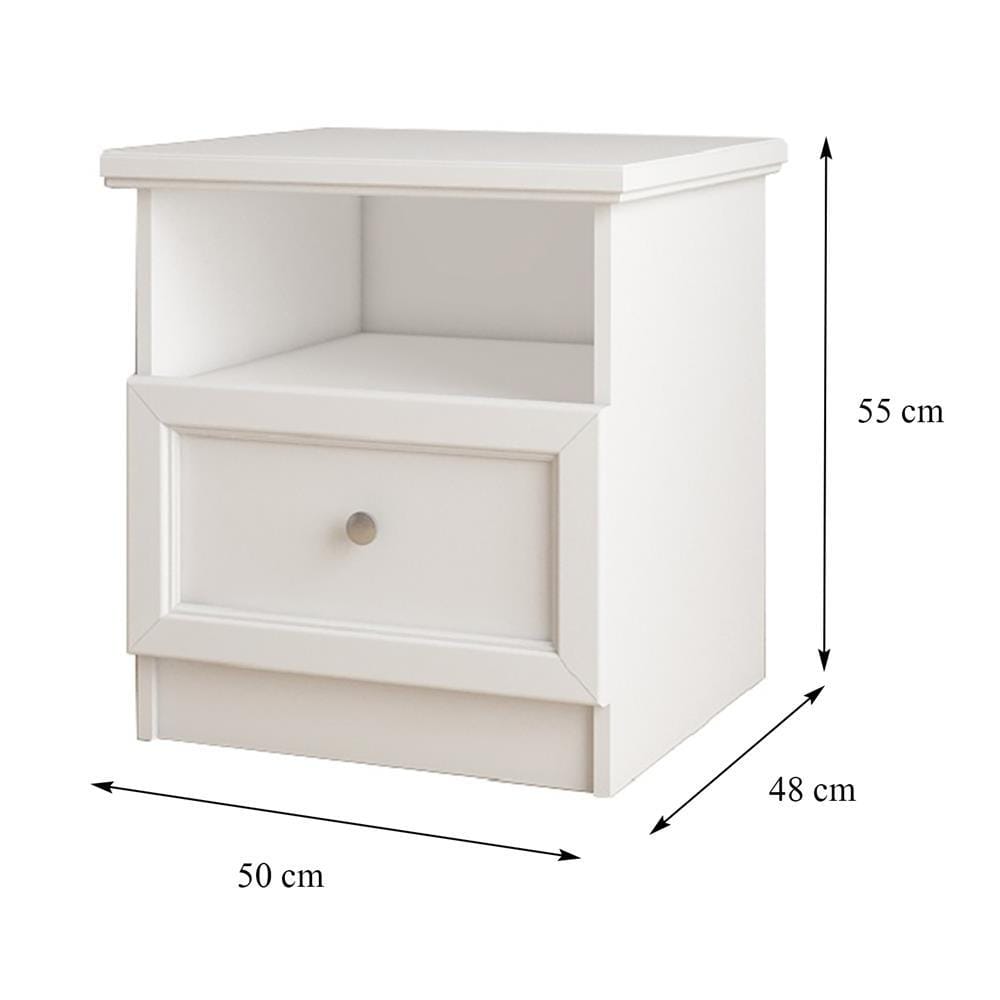 NIGHTSTAND WITH 1 DRAWER FURDINI HELENA WHITE [EXCLUSIVE FROM HOMEPRO THAILAND]