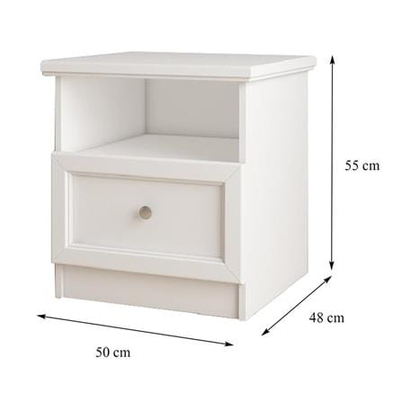 NIGHTSTAND WITH 1 DRAWER FURDINI HELENA WHITE [EXCLUSIVE FROM HOMEPRO THAILAND]