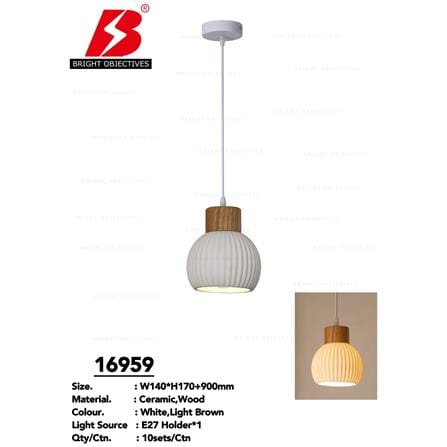 BRIGHT OBJECTIVES PENDANT LAMP 16959 WHITE BROWN 14CM