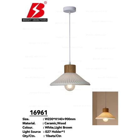 BRIGHT OBJECTIVES PENDANT LAMP 16961 WHITE BROWN 23CM