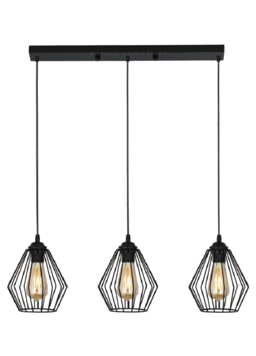 BRIGHT OBJECTIVES PENDANT LAMP 13505/3L BLACK 60CM