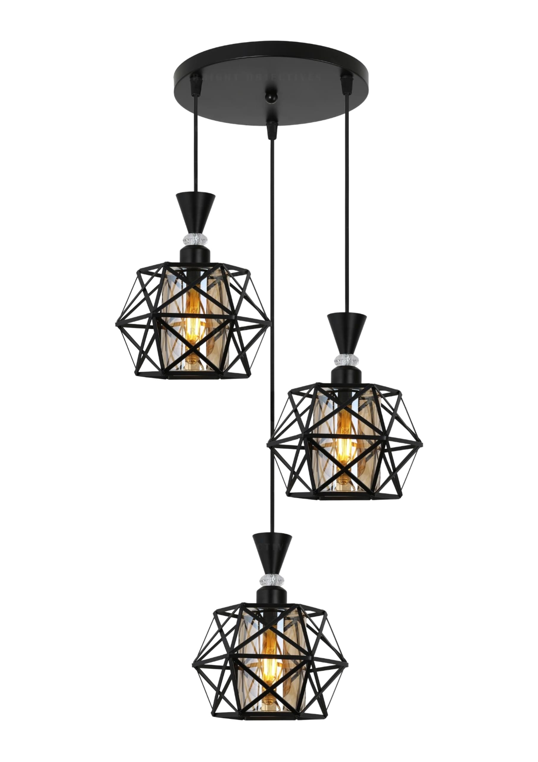 BRIGHT OBJECTIVES PENDANT LAMP 16420/3R BLACK 35CM