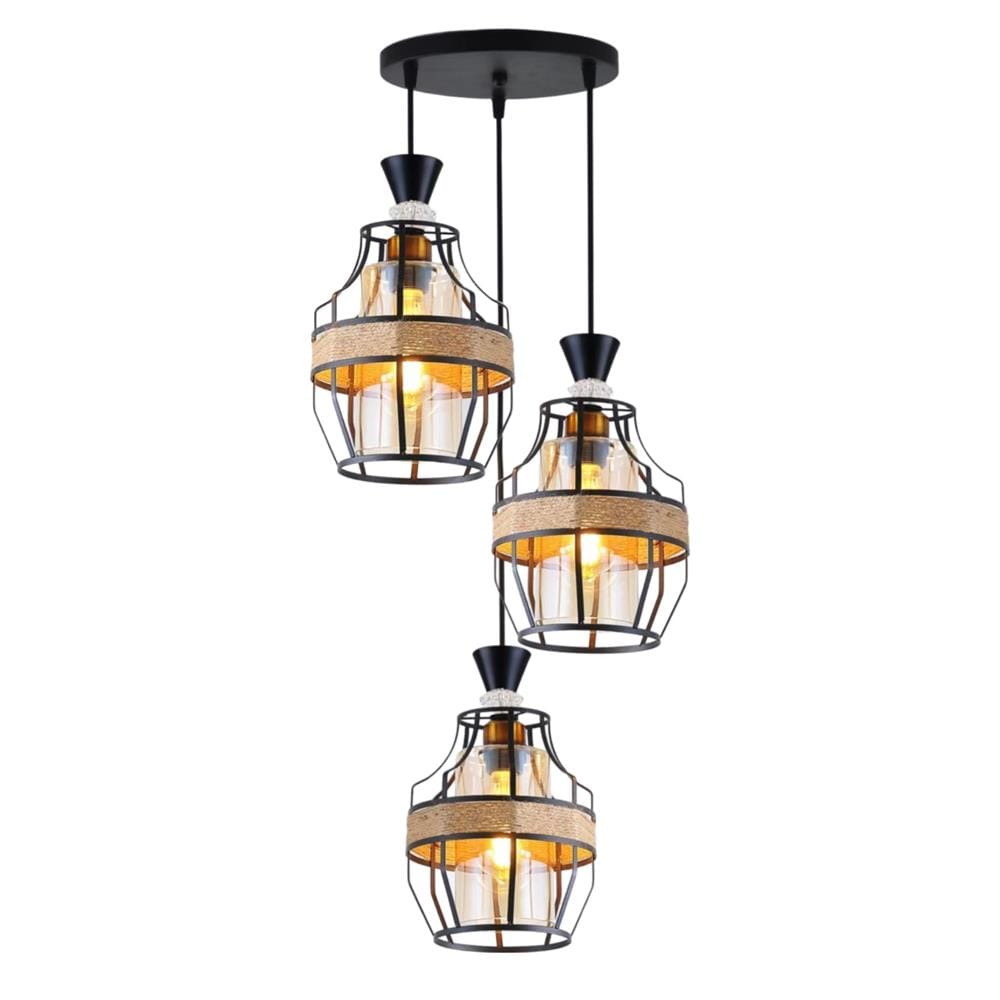 BRIGHT OBJECTIVES PENDANT LAMP 16832-3R BLACK,GOLD,BROWN 35CM