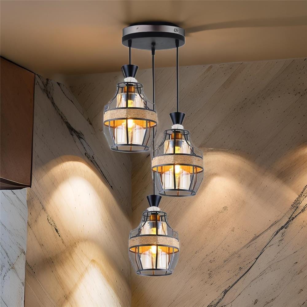 BRIGHT OBJECTIVES PENDANT LAMP 16832-3R BLACK,GOLD,BROWN 35CM