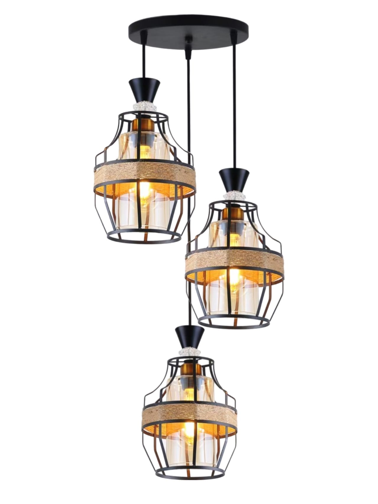 BRIGHT OBJECTIVES PENDANT LAMP 16832-3R BLACK,GOLD,BROWN 35CM