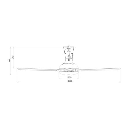PANASONIC CEILING FAN BAYU 4 DC F-M14SHVBKH BLACK 56"