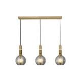 BRIGHT OBJECTIVES PENDANT LAMP 16811/3L GOLD, SMOKE GREY 55CM