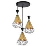BRIGHT OBJECTIVES PENDANT LAMP 16075/3R BLACK GOLD 35CM