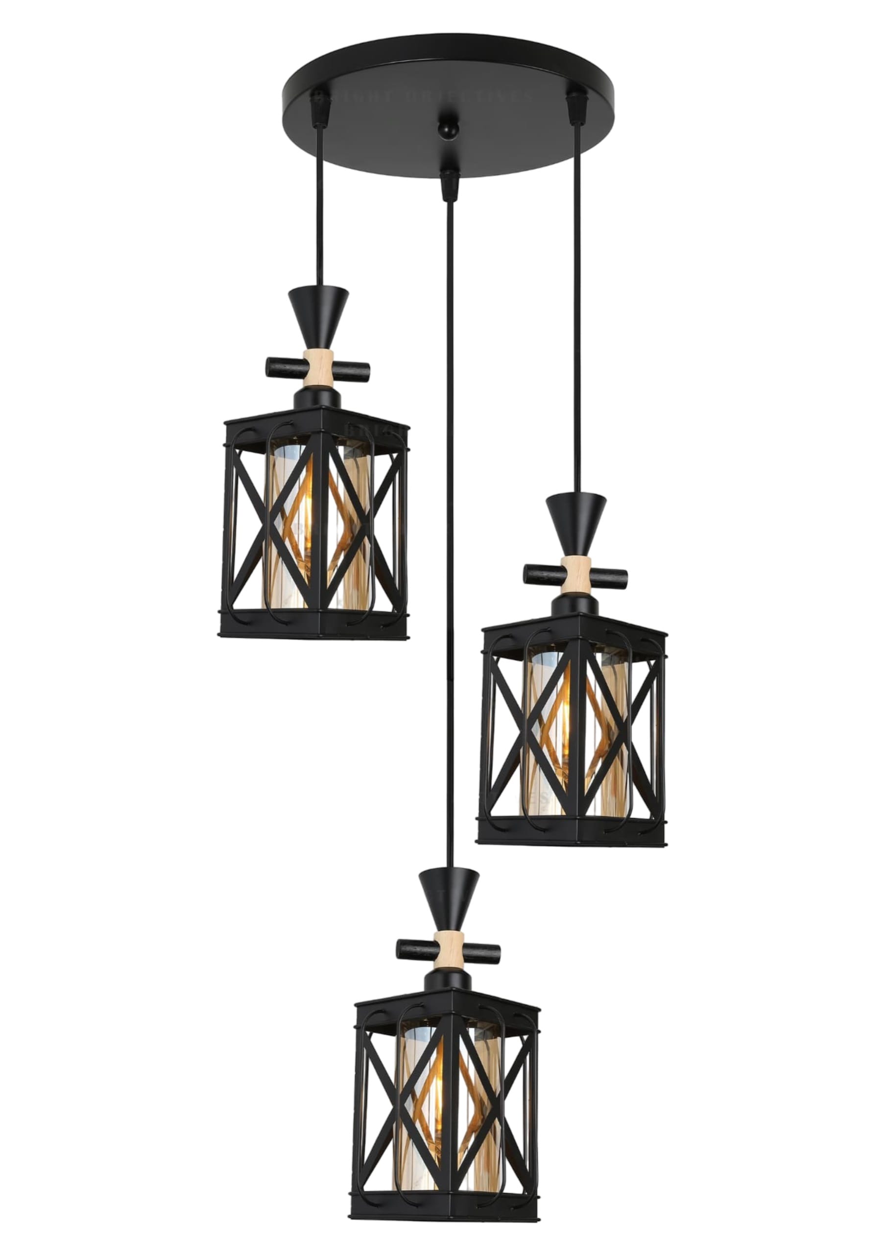 BRIGHT OBJECTIVES PENDANT LAMP 16423/3R BLACK BROWN 35CM