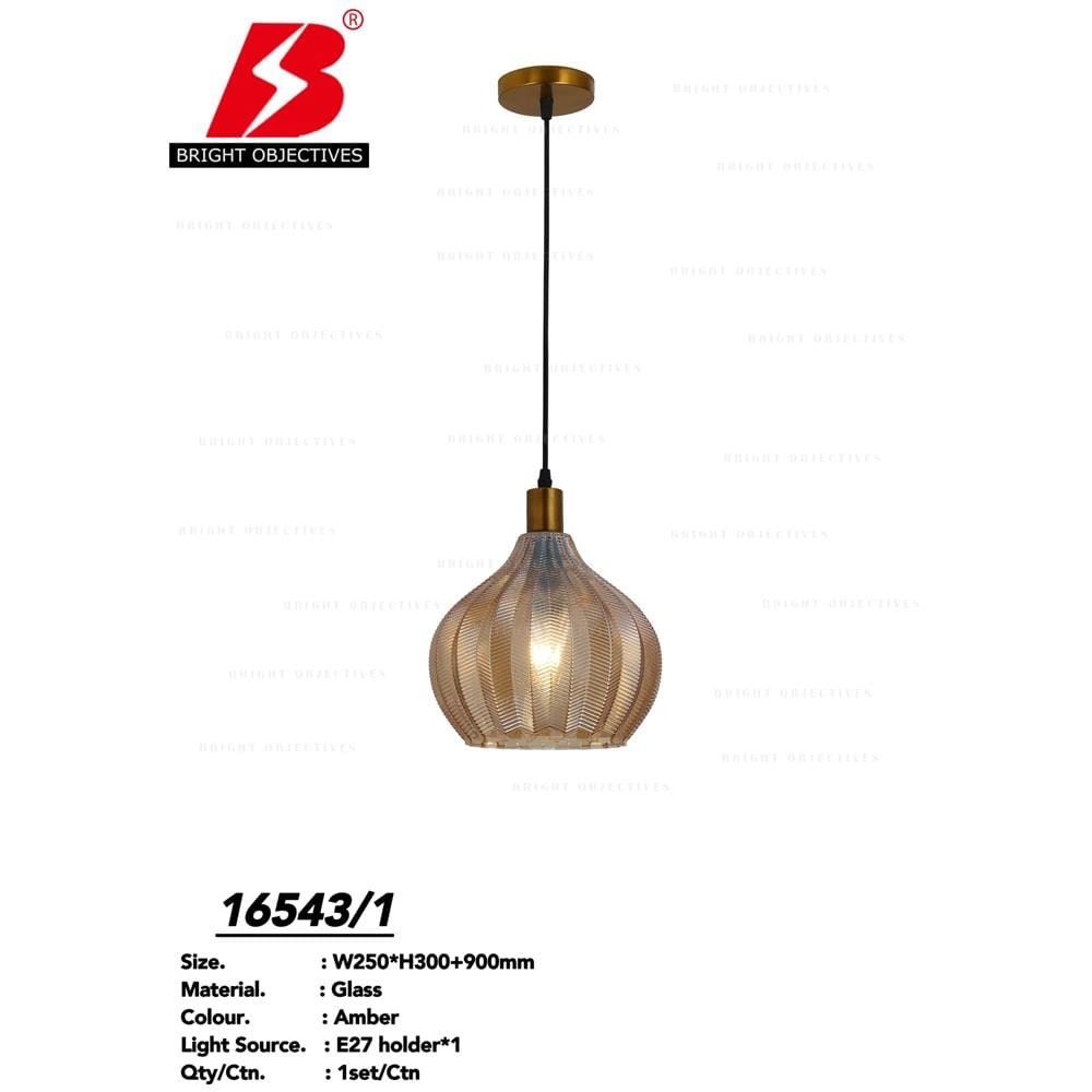 BRIGHT OBJECTIVES PENDANT LAMP 16543/1 BROWN 25CM