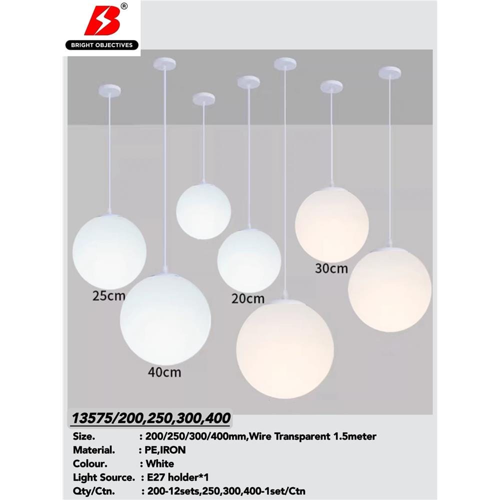 BRIGHT OBJECTIVES PENDANT LAMP 13575/200 WHITE 20CM