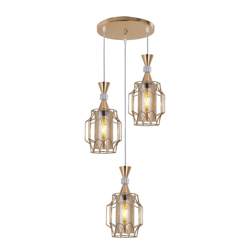BRIGHT OBJECTIVES PENDANT LAMP 16538-3R GOLD 35CM