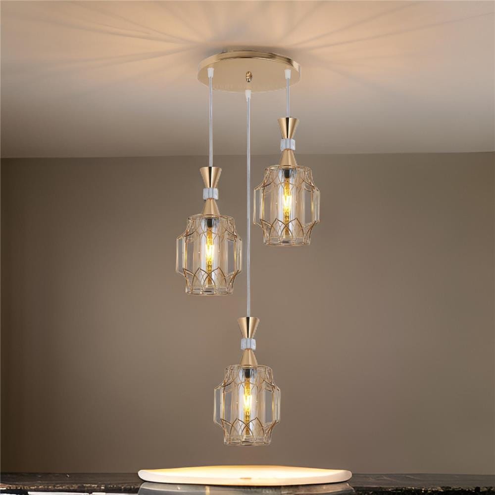BRIGHT OBJECTIVES PENDANT LAMP 16538-3R GOLD 35CM