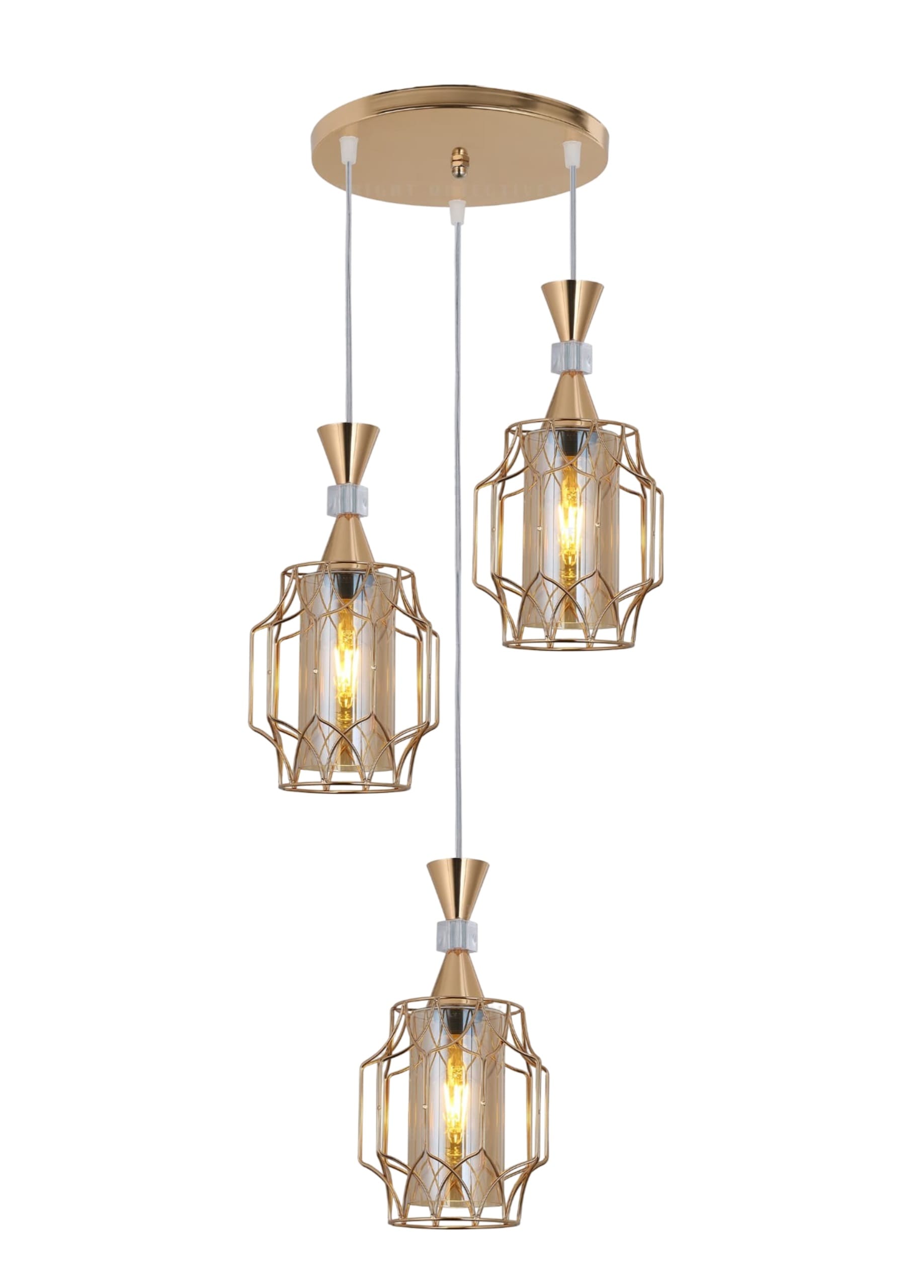 BRIGHT OBJECTIVES PENDANT LAMP 16538-3R GOLD 35CM