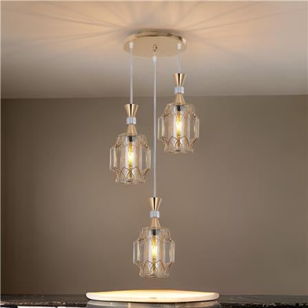 BRIGHT OBJECTIVES PENDANT LAMP 16538-3R GOLD 35CM